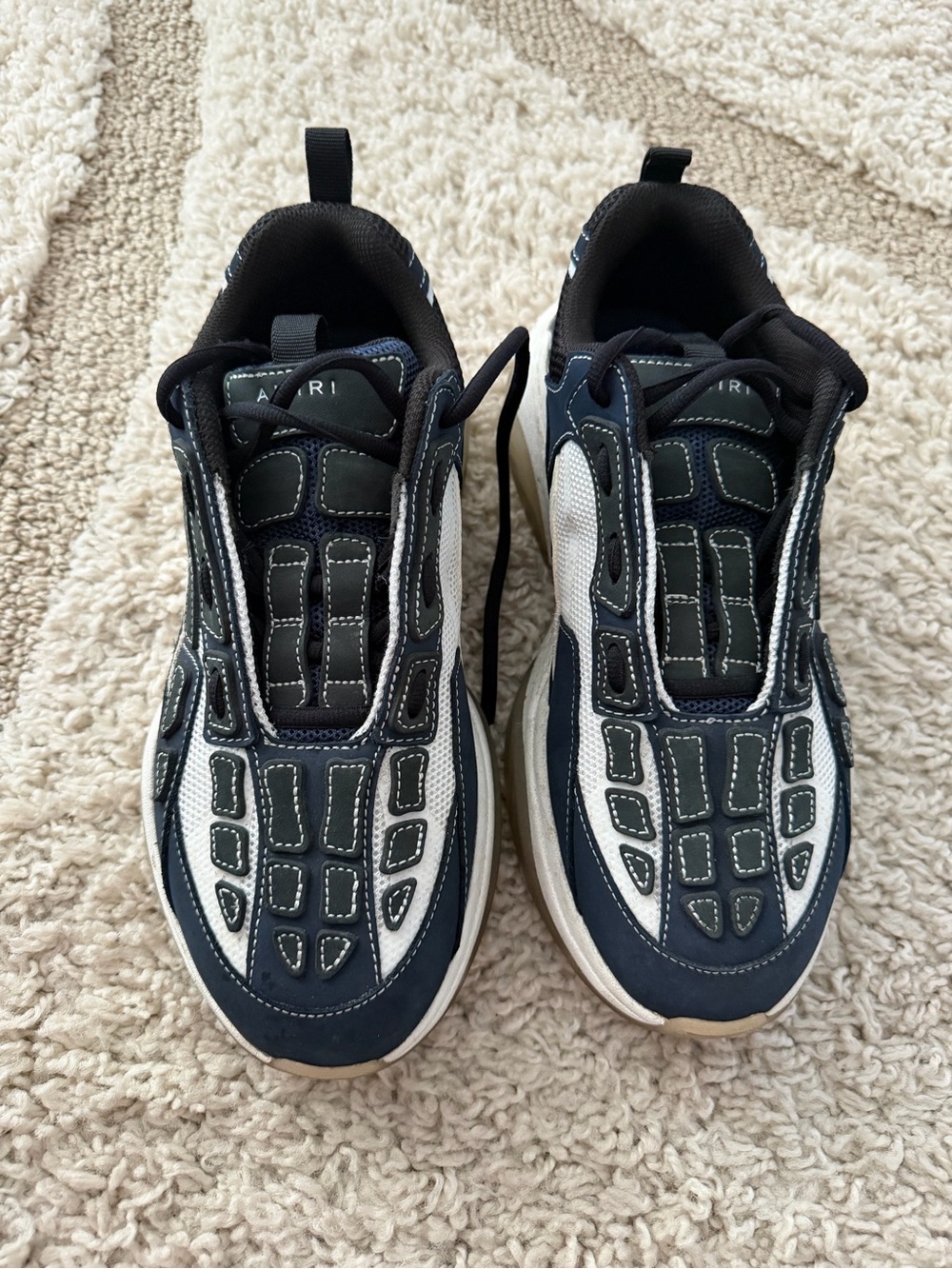 AMIRI Navy and White Layered Men's Sneakers